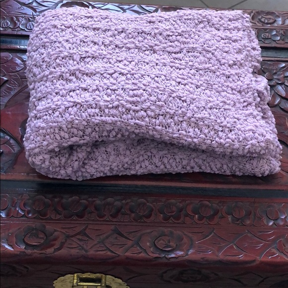 POPCORN KNIT PULLOVER HOODED LILAC SWEATER - Picture 6 of 6